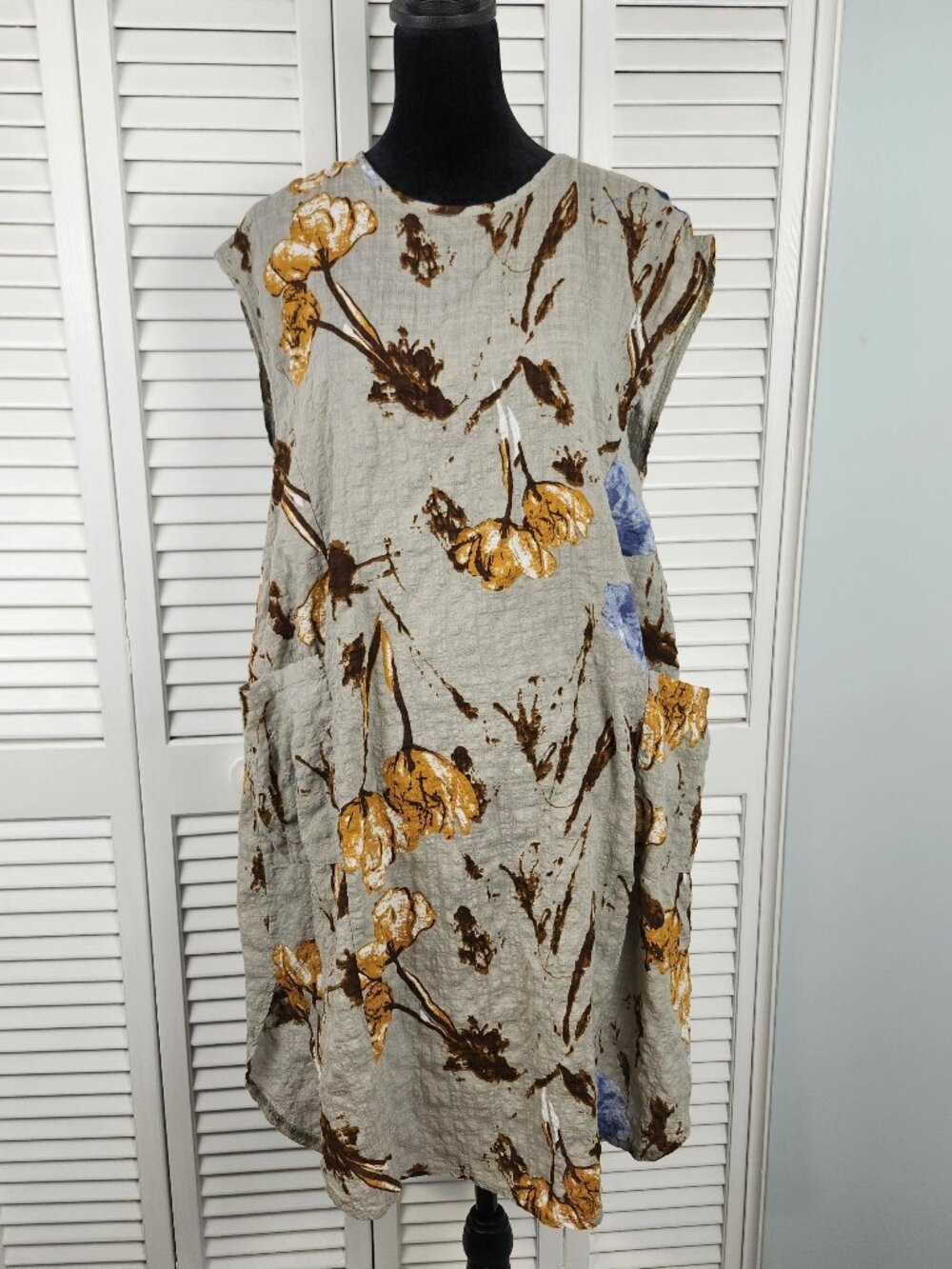 Zanzea Floral Dress Medium Gray Sleeveless Boho Cruise Vacation Fall